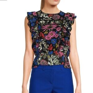 Spring + Mercer Floral Ruffle Cropped Top - Size XS - NIP